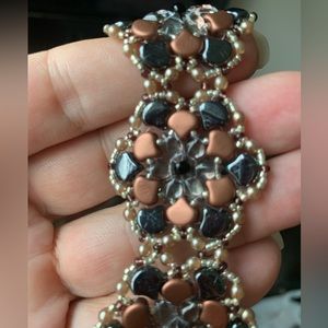 Gorgeous handcrafted Czech Republic glass bead bracelet.